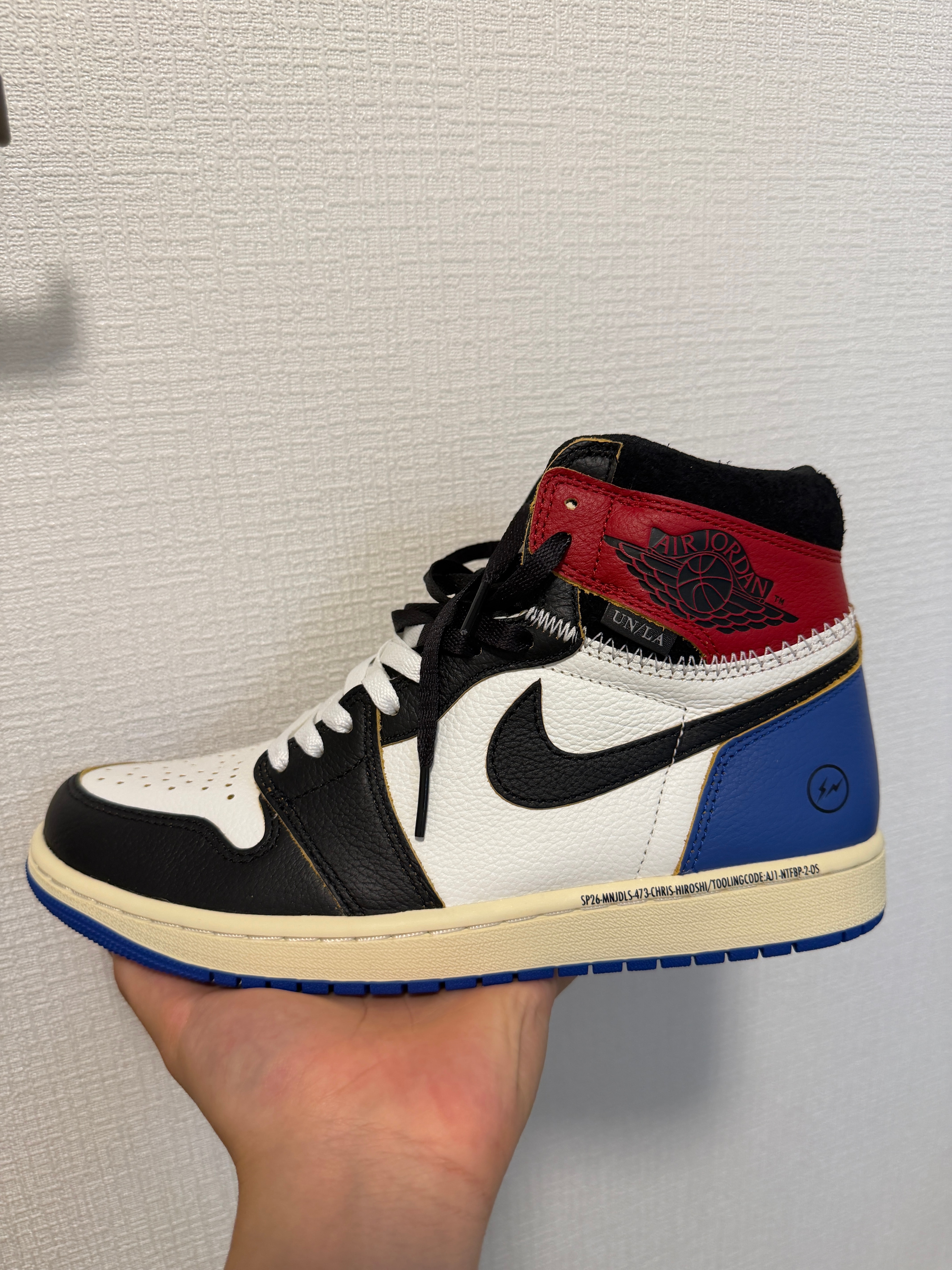 fragment design × UNION × Nike Air Jordan 1 High OG "Black/Varsity Red"