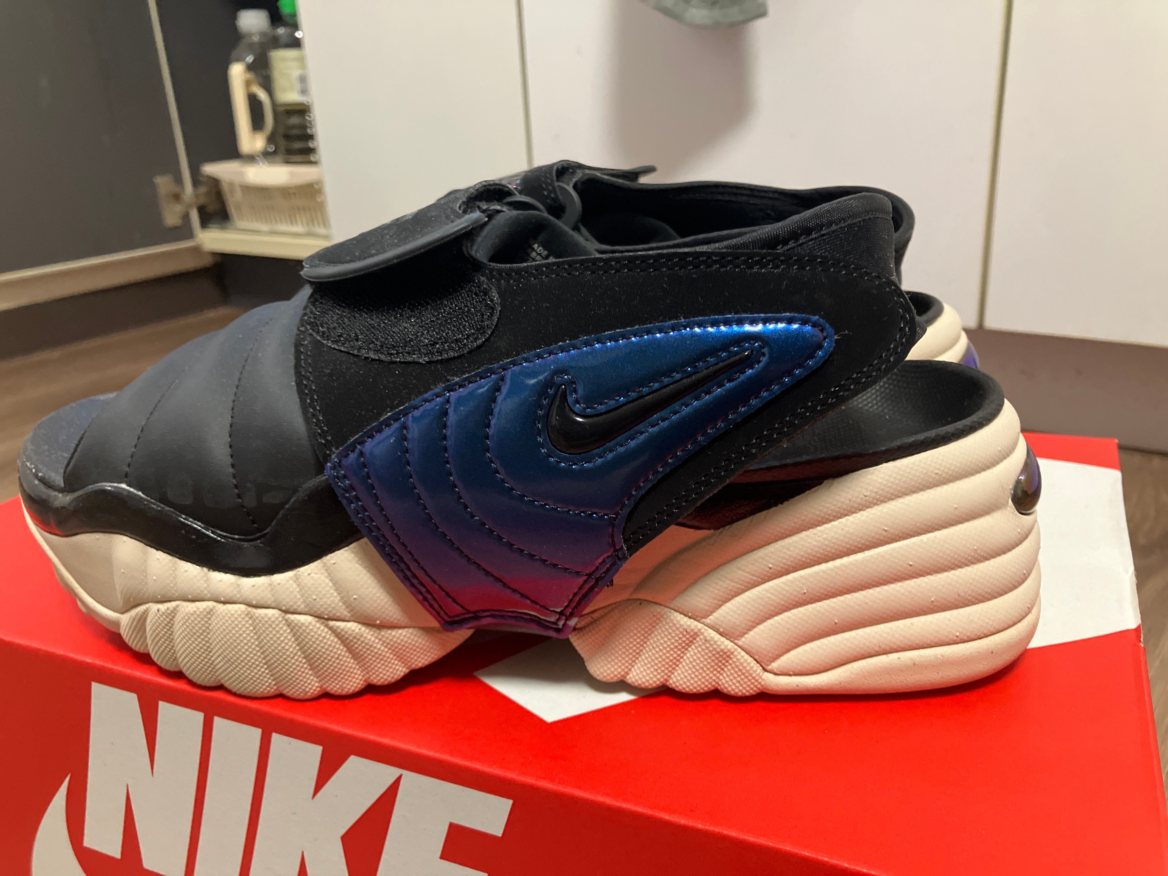 Nike Women's Air Adjust Force Sandal "Black and Sanddrift"