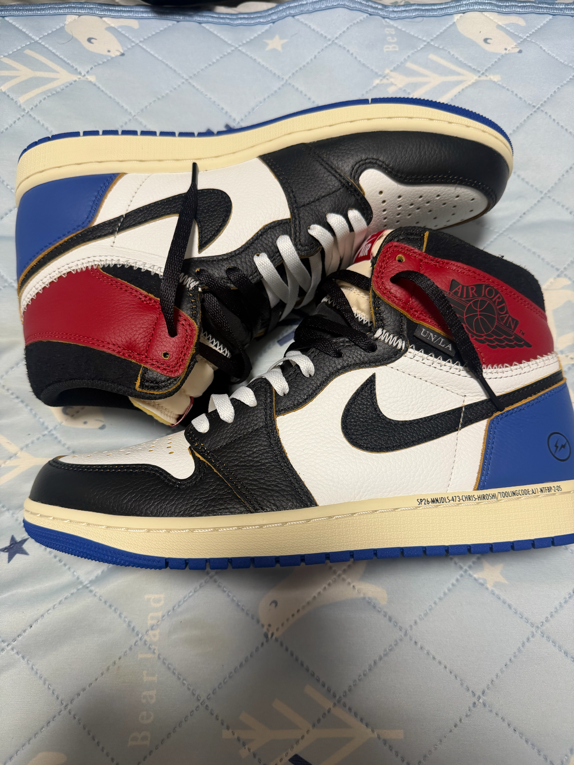 fragment design × UNION × Nike Air Jordan 1 High OG "Black/Varsity Red"