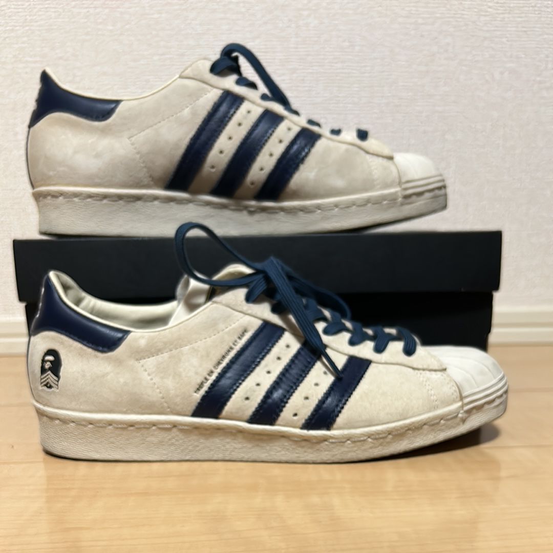 Bape B-Sides × adidas Superstar 80s "Lbone/Dkindi/Lclay"