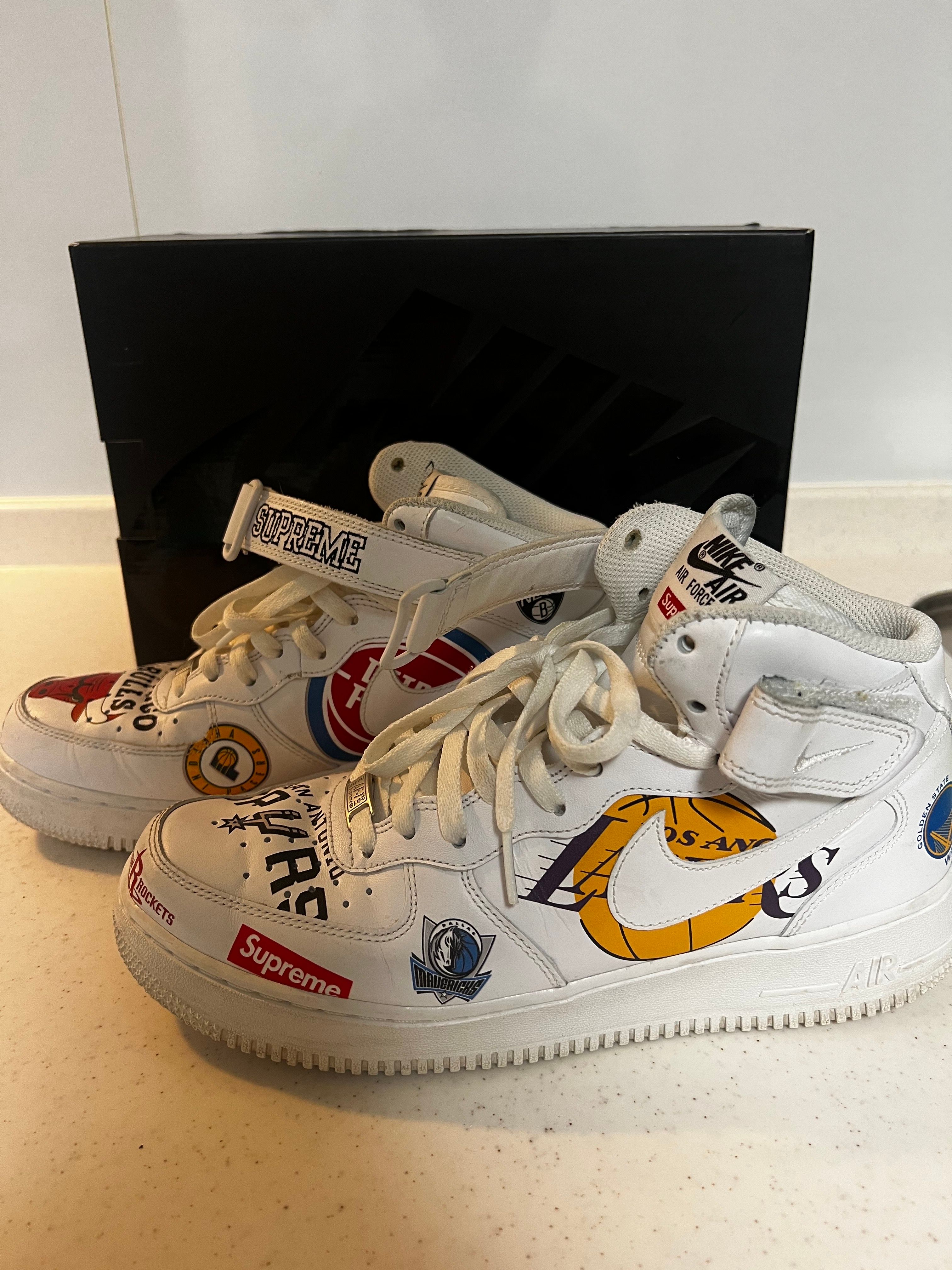 Supreme × NBA × Nike Air Force 1 Mid '07 "White"