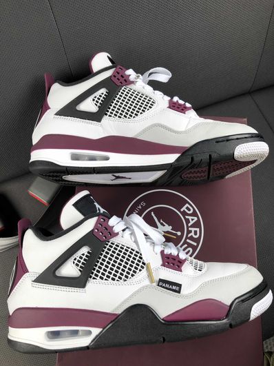 Paris Saint Germain ×Nike Air Jordan 4 Retro "White/Bordeaux/Neutral Gray"