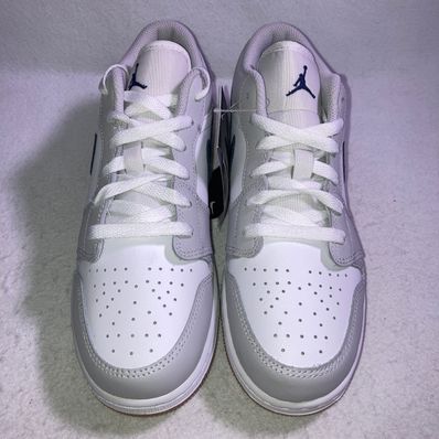 Nike GS Air Jordan 1 Low "White/Neutral Grey/Gum Medium Brown/Midnight Navy"