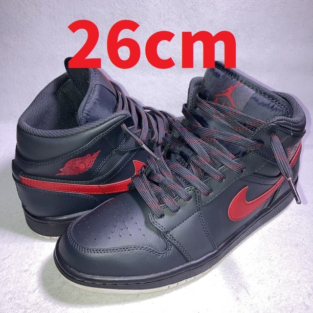 NIKE AIR JORDAN 1 RETRO MID ANTHRACITE GYM RED