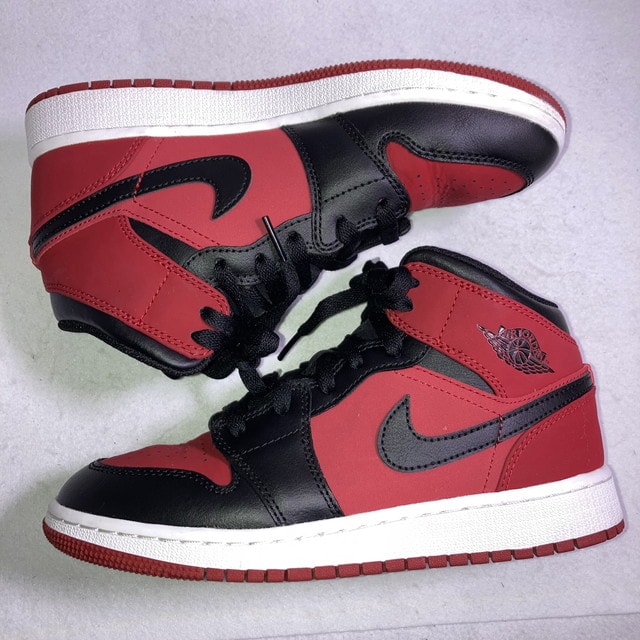 NIKE AIR JORDAN 1 MID GYM RED BLACK (GS)