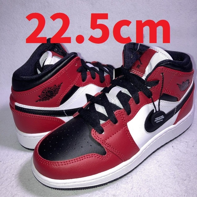 Nike GS Air Jordan 1 Mid "Black/Gym Red-White"