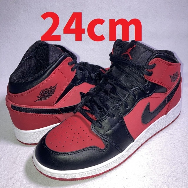 NIKE AIR JORDAN 1 MID GYM RED BLACK (GS)