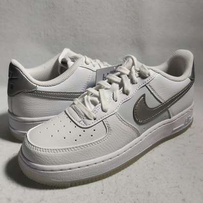 Nike GS Air Force 1 "White/Pure Platinum/Football Grey/Metallic Silver"