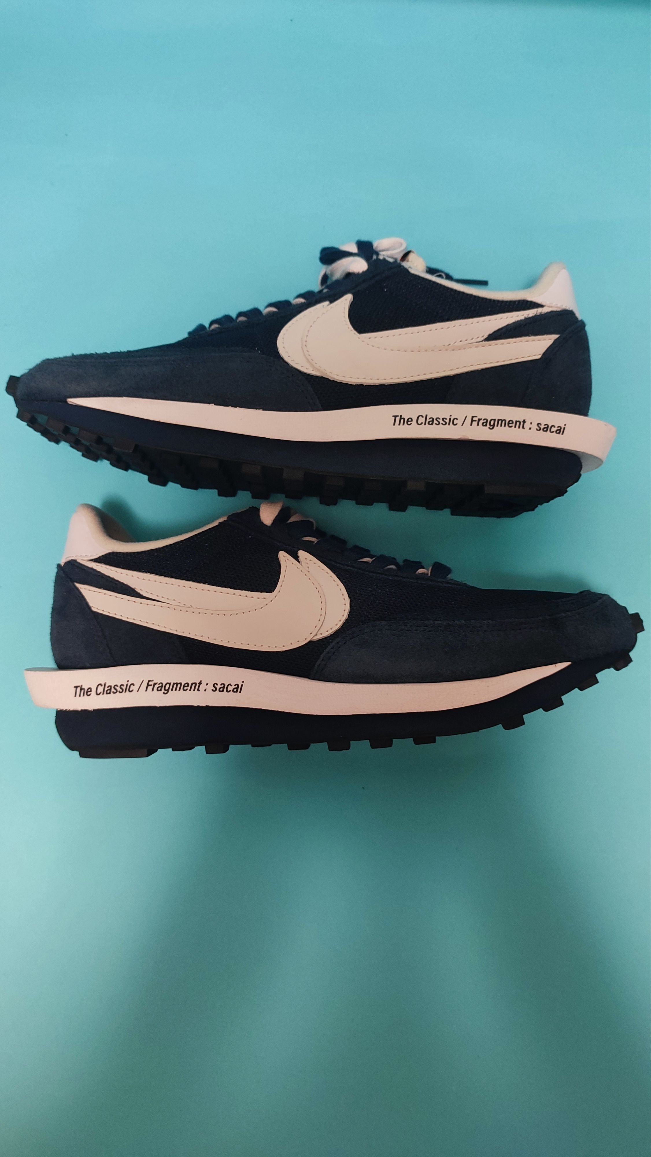 Fragment × sacai × Nike LD Waffle "Blackended Blue"