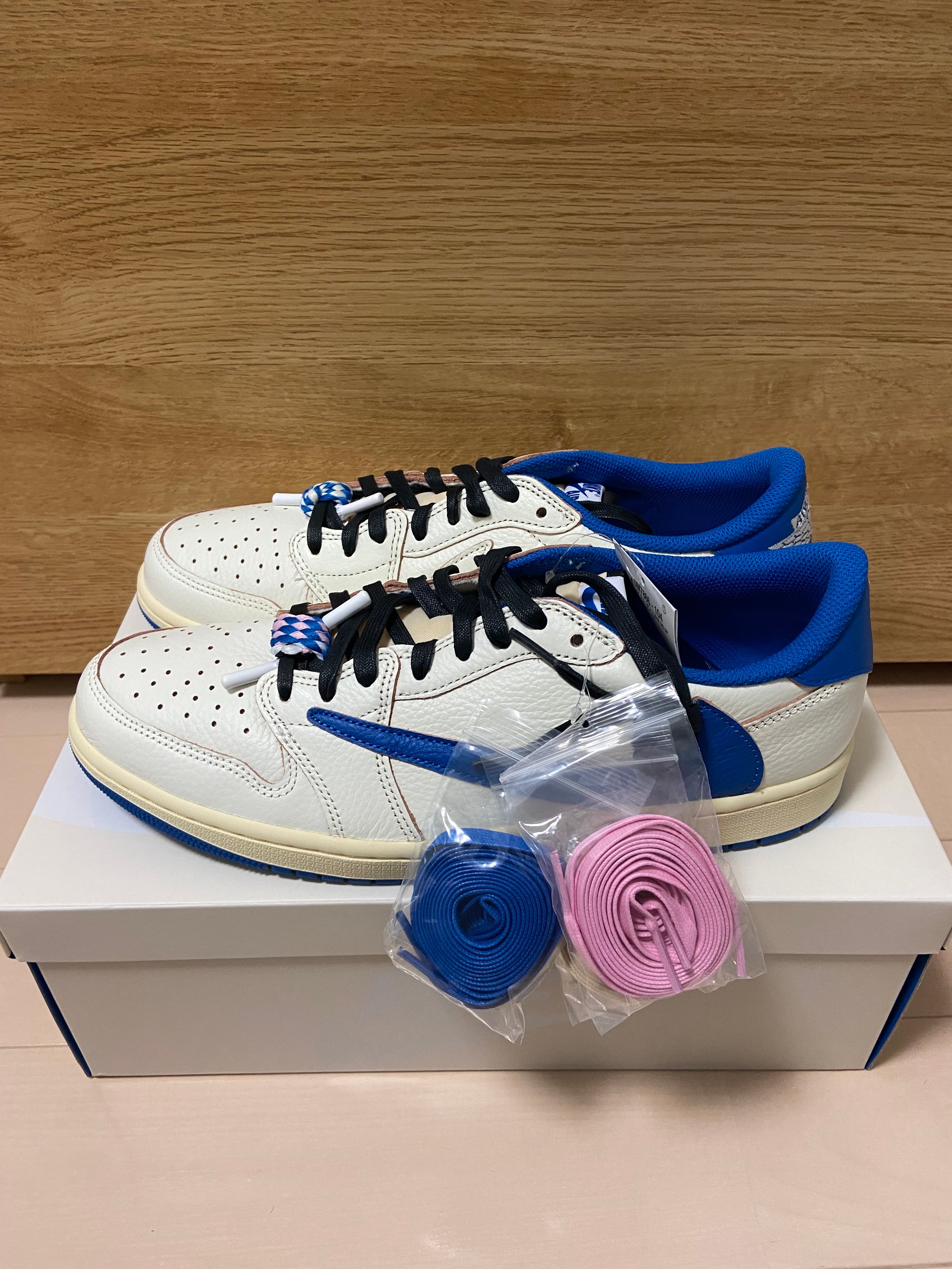 Travis Scott × fragment design × Nike Air Jordan 1 Low OG "Sail/Military Blue"