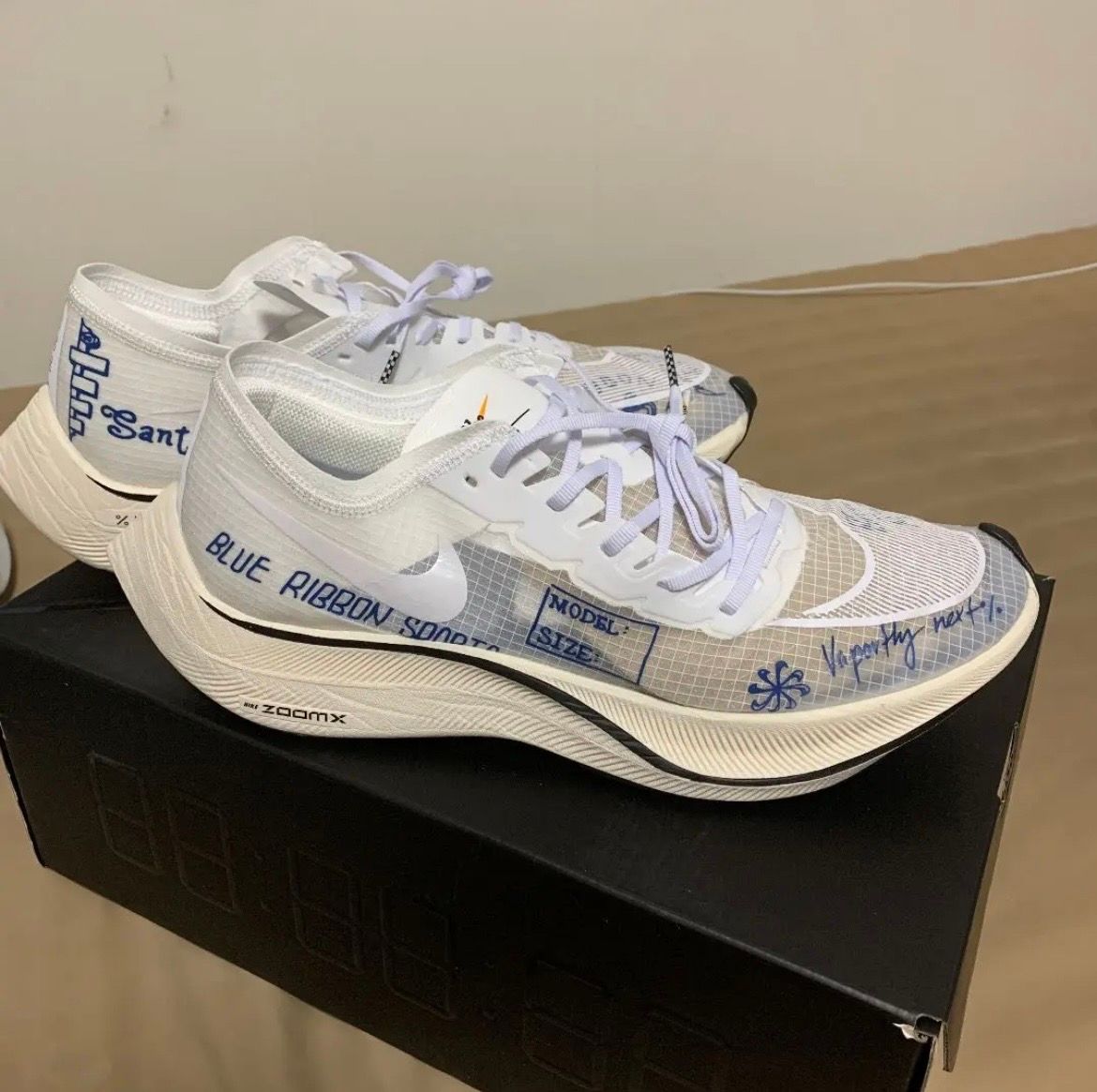 Nike ZoomX VaporFly Next% "Blue Ribbon Sports White"