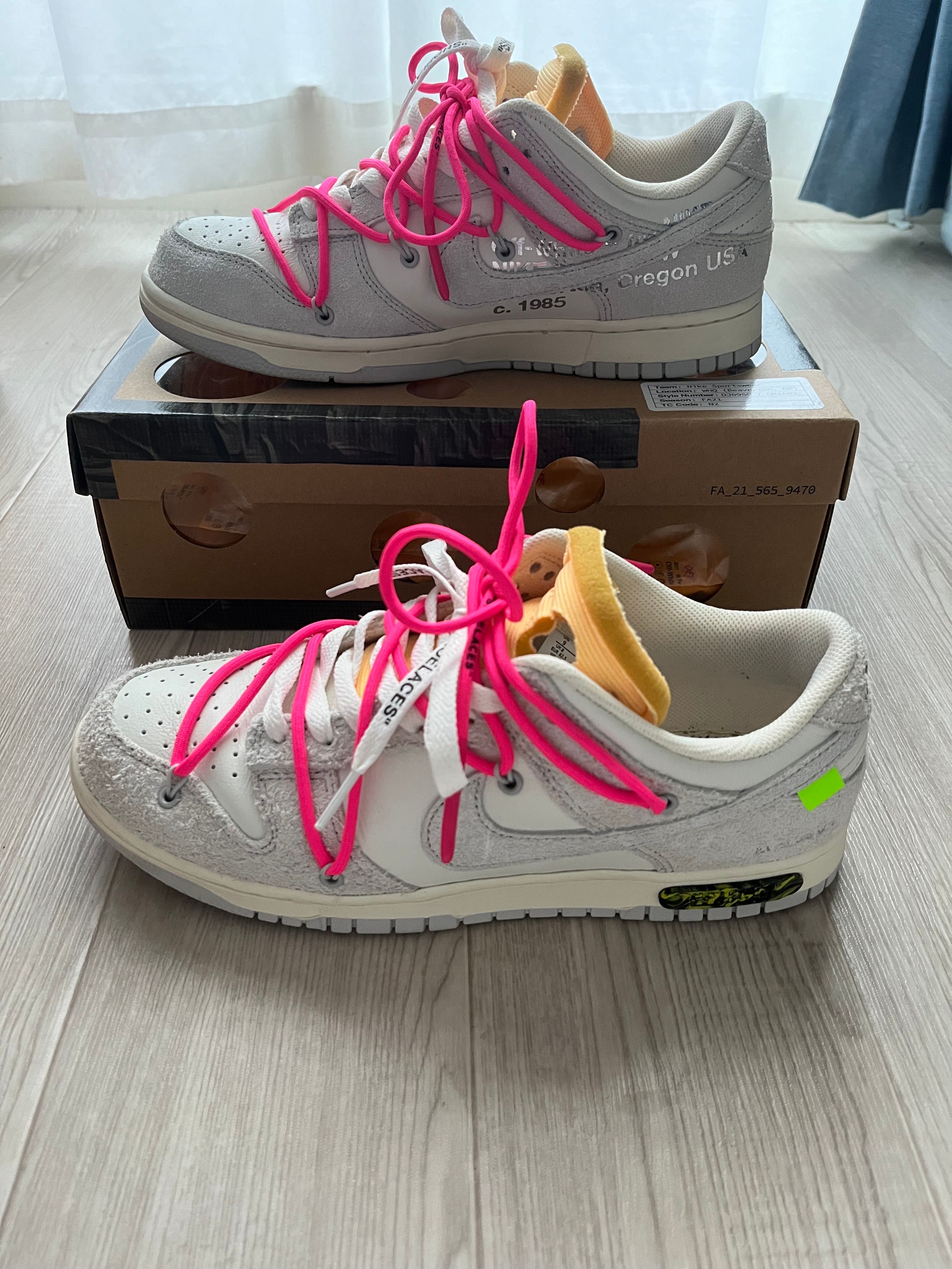 Off-White × Nike Dunk Low "Sail/Neutral Gray/Hyper Pink"