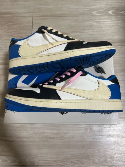 Travis Scott × fragment design × Nike Air Jordan 1 Low OG SP "Military Blue"