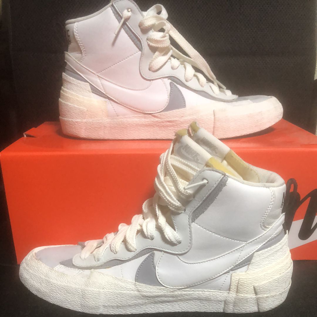 sacai × NIKE BLAZER MID "WHITE/WOLF GREY"