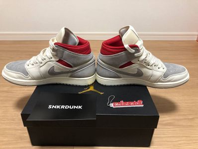 SNS×NIKE AIR JORDAN 1 MID "GREY/RED"