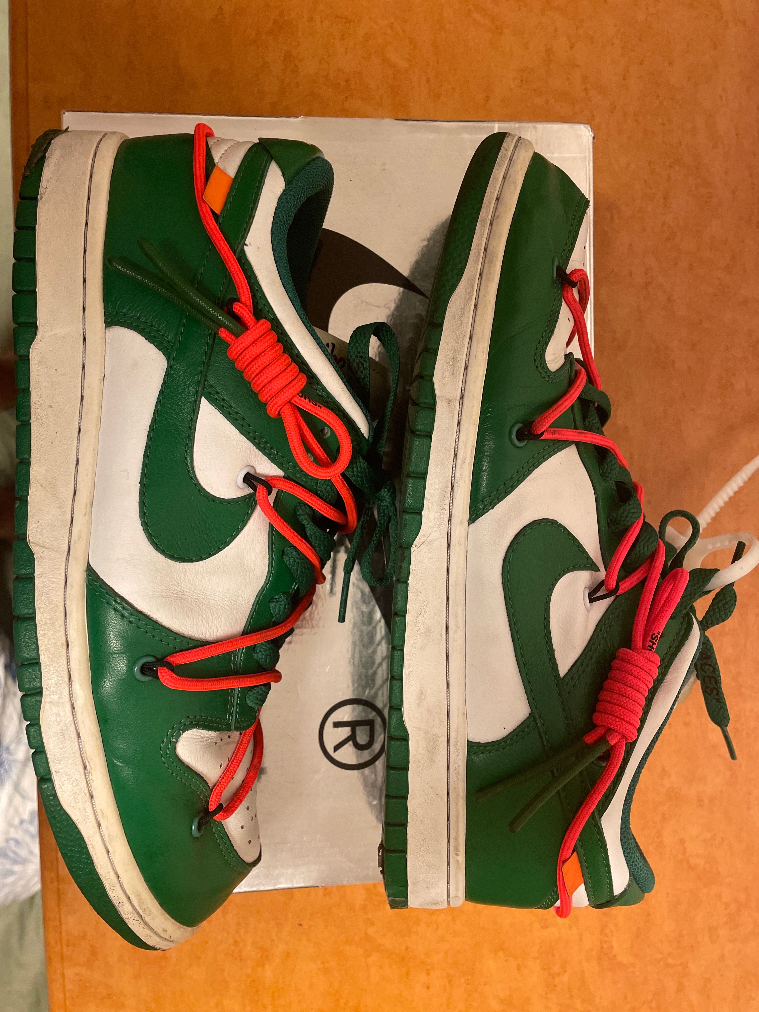 Off-White × Nike Dunk Low "White/Pine Green"