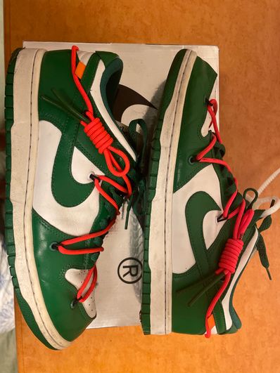 Off-White × Nike Dunk Low "White/Pine Green"