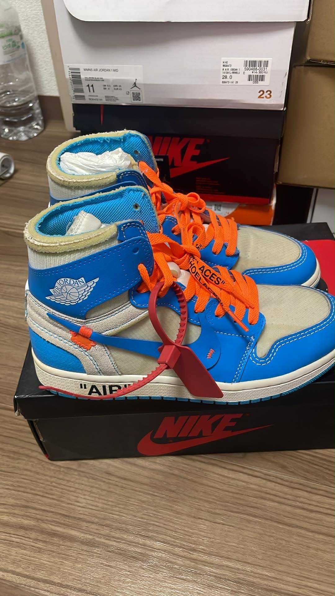Off-White × Nike Air Jordan 1 High UNC "White/Dark Powder Blue"