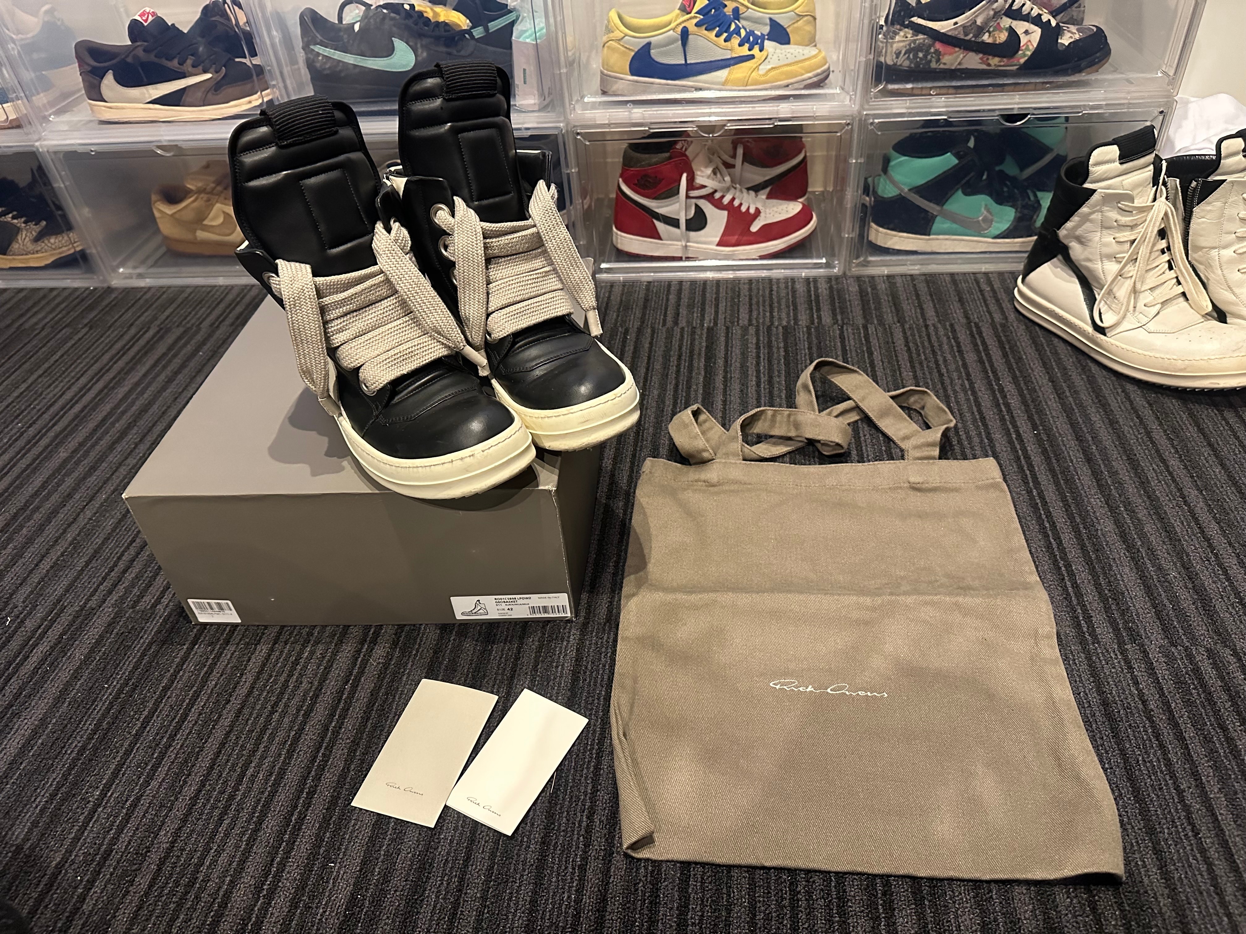 リックオウエンス FW25 コンコルディアンズ ジャンボレース ジオバスケット "ブラック/ミルク/ミルク"