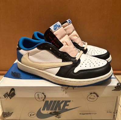 Travis Scott × fragment design × Nike Air Jordan 1 Low OG SP "Military Blue"