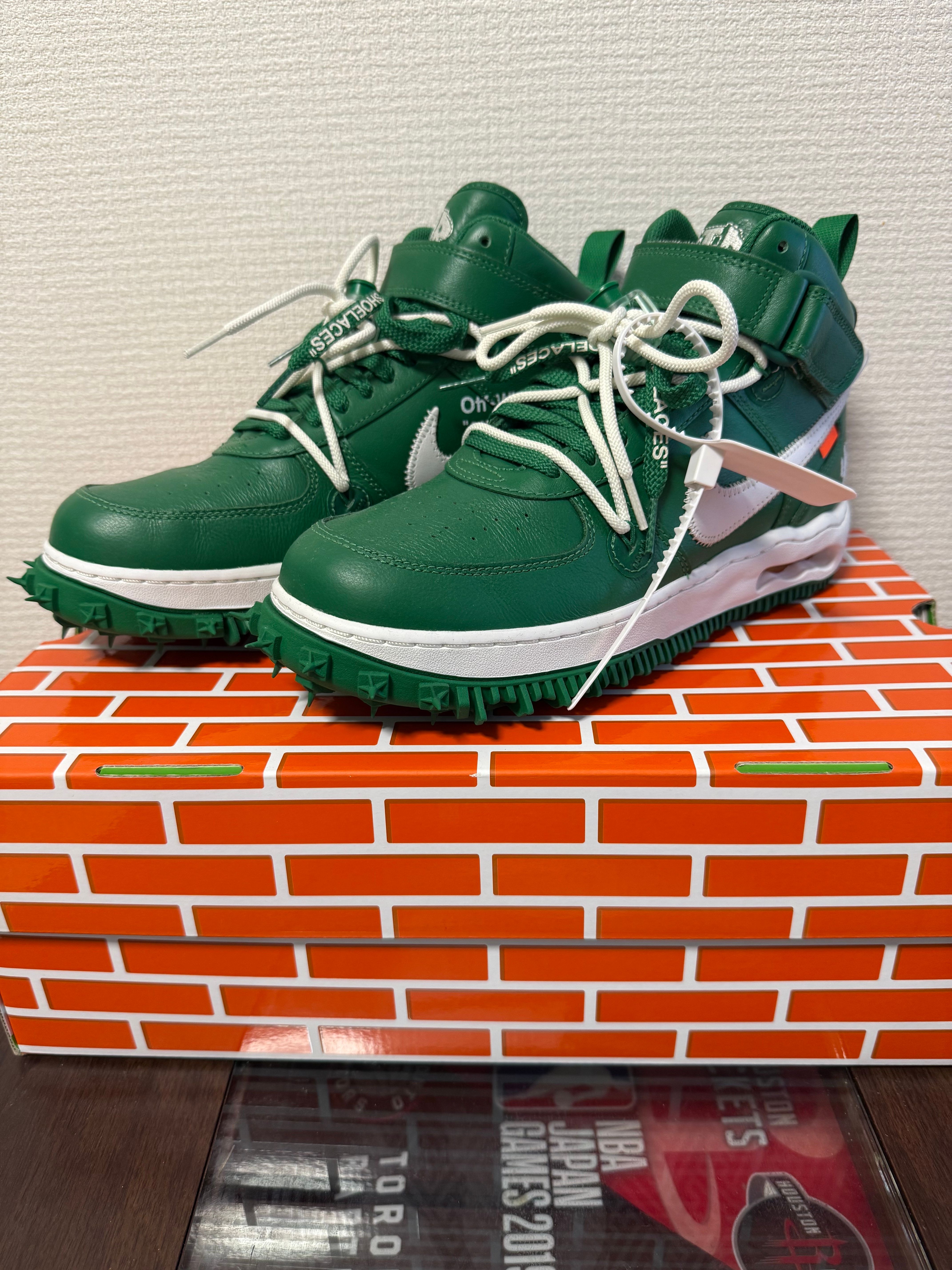 Off-White × Nike Air Force 1 Mid SP LTHR "Pine Green"