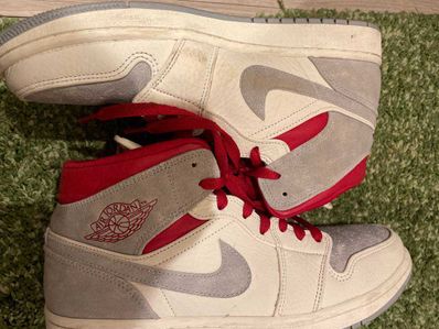 SNS×NIKE AIR JORDAN 1 MID "GREY/RED"