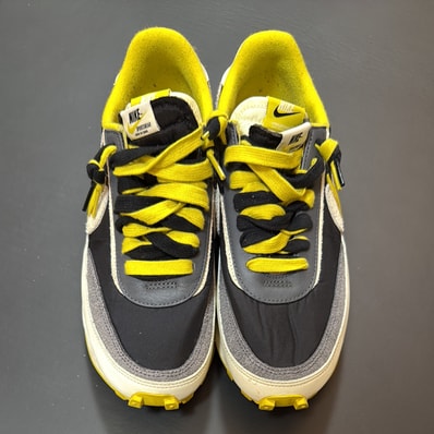 UNDERCOVER × sacai × Nike LD Waffle "Black/Sail-Dark Grey-Bright Citron"
