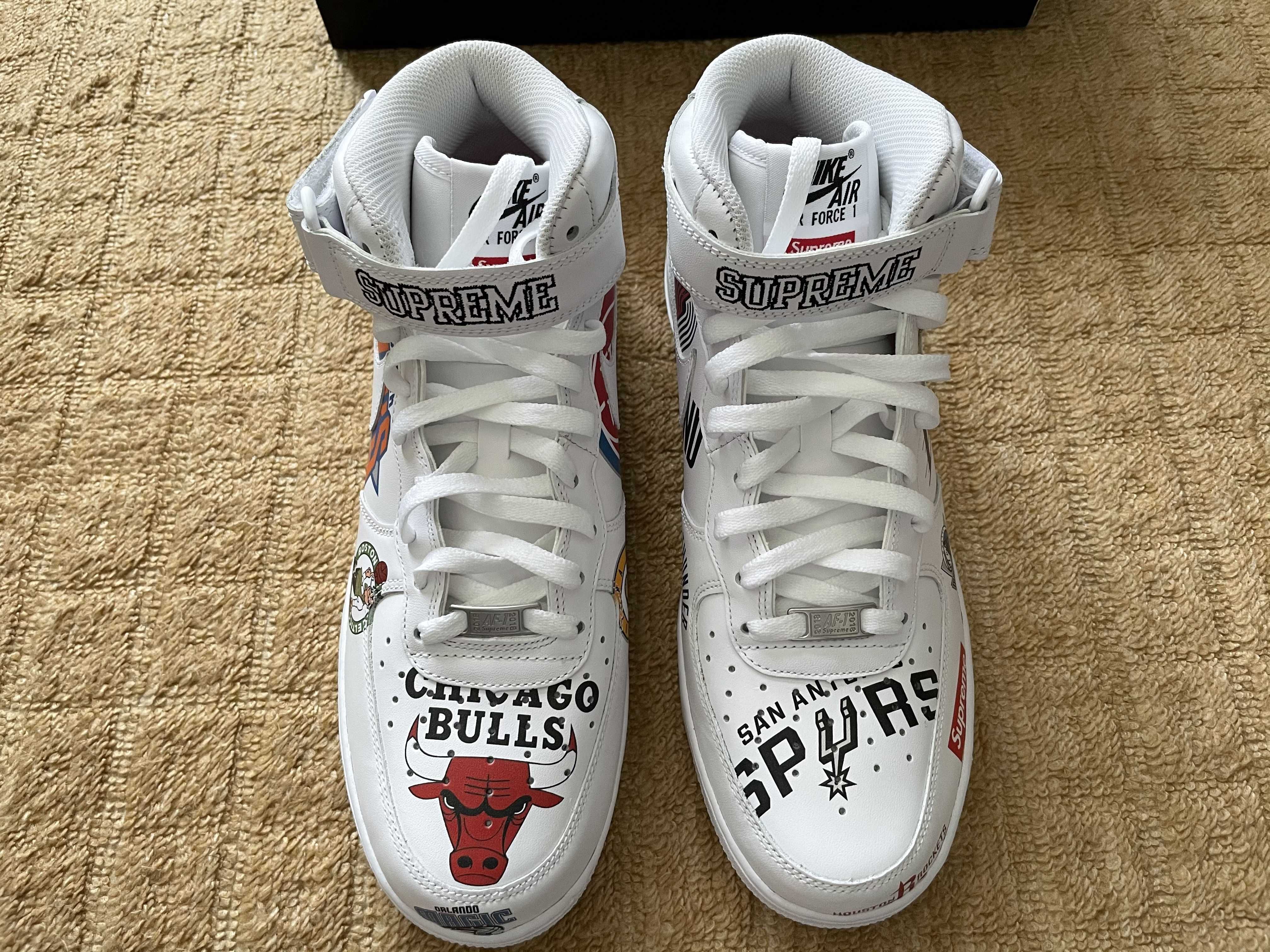 Supreme × NBA × Nike Air Force 1 Mid '07 "White"