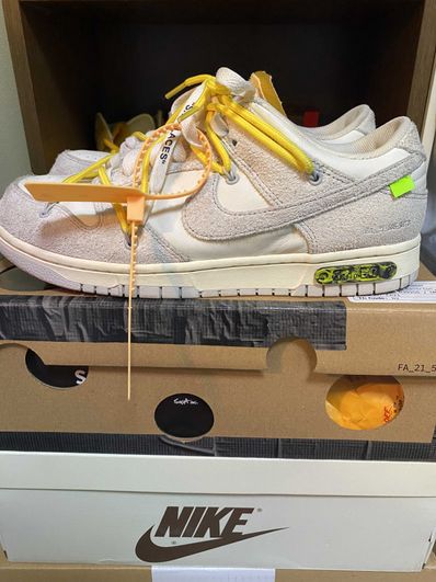 Off-White × Nike Dunk Low "Sail/Neutral Gray/Hyper Pink"