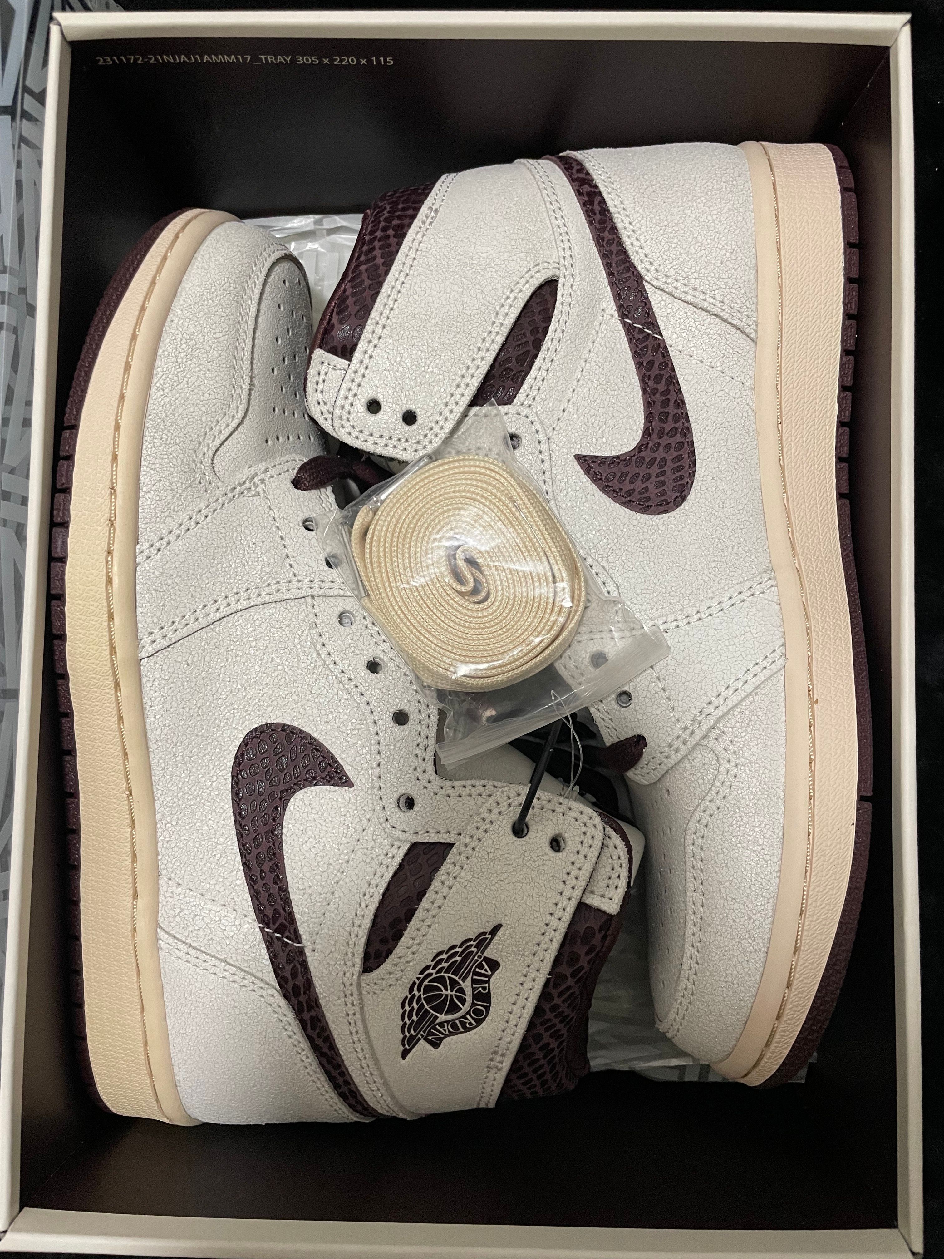 A Ma Maniere × Nike Air Jordan 1 Retro High OG "Sail and Burgundy"