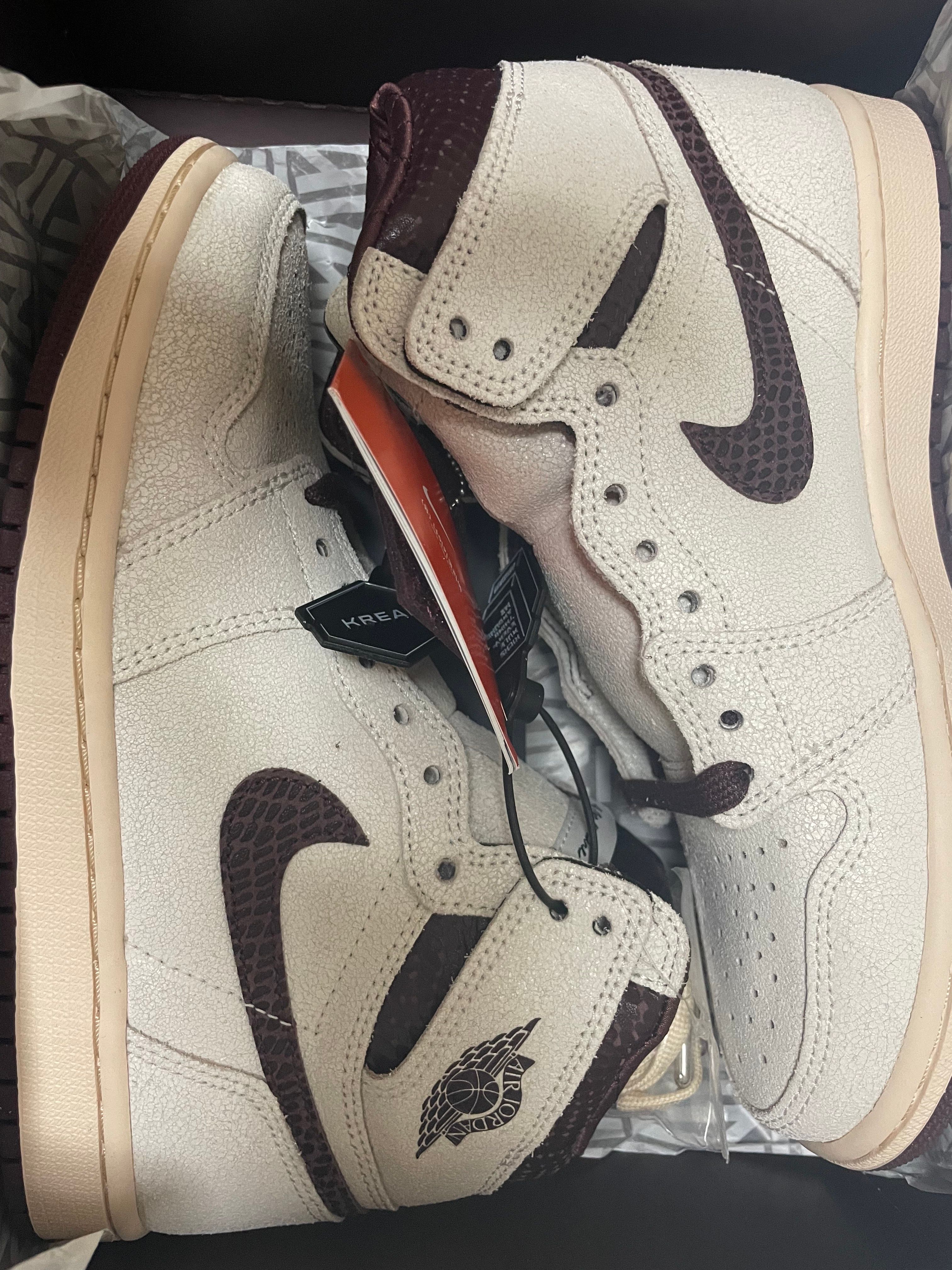 A Ma Maniere × Nike Air Jordan 1 Retro High OG "Sail and Burgundy"