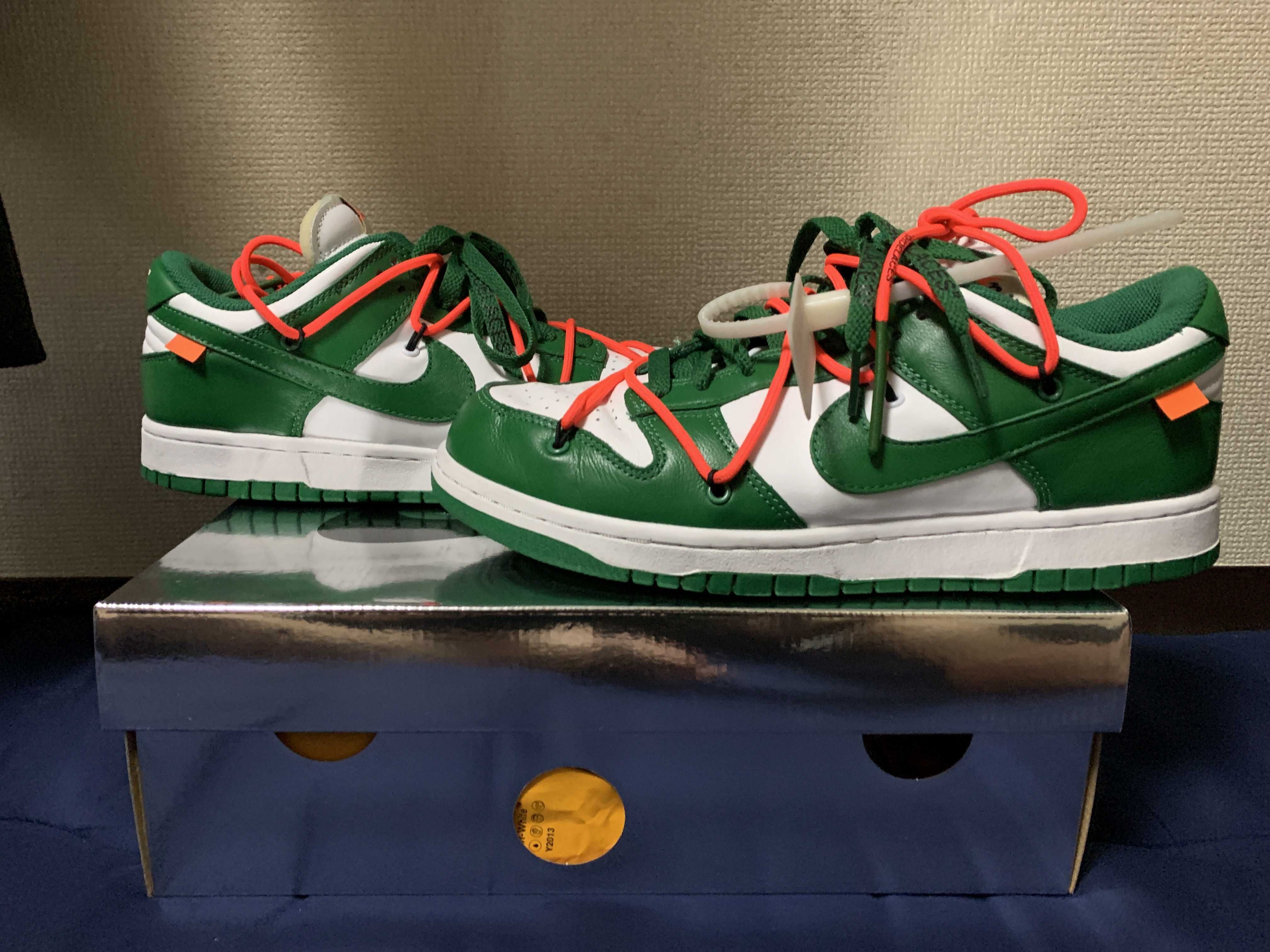 Off-White × Nike Dunk Low "White/Pine Green"
