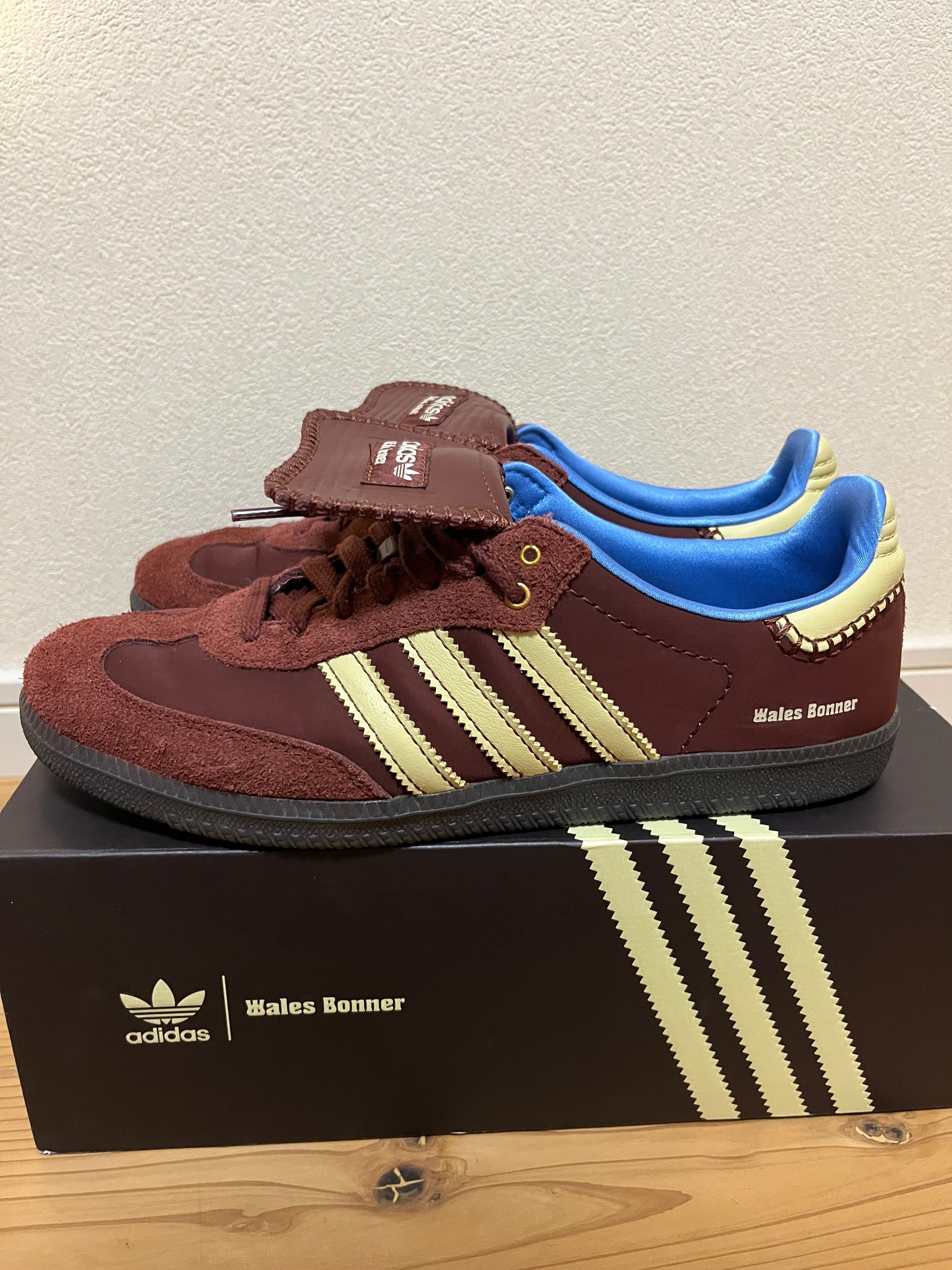 Wales Bonner × adidas Samba Nylon Low "Fox Brown/Sandy Beige/Lucky Blue"