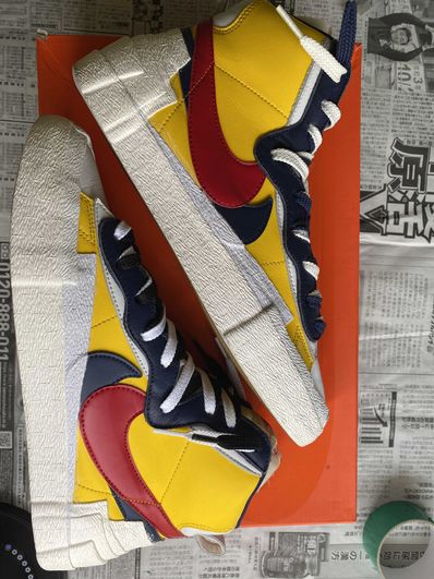 sacai × Nike Blazer Mid "Varsity Maize/Varsity Red"