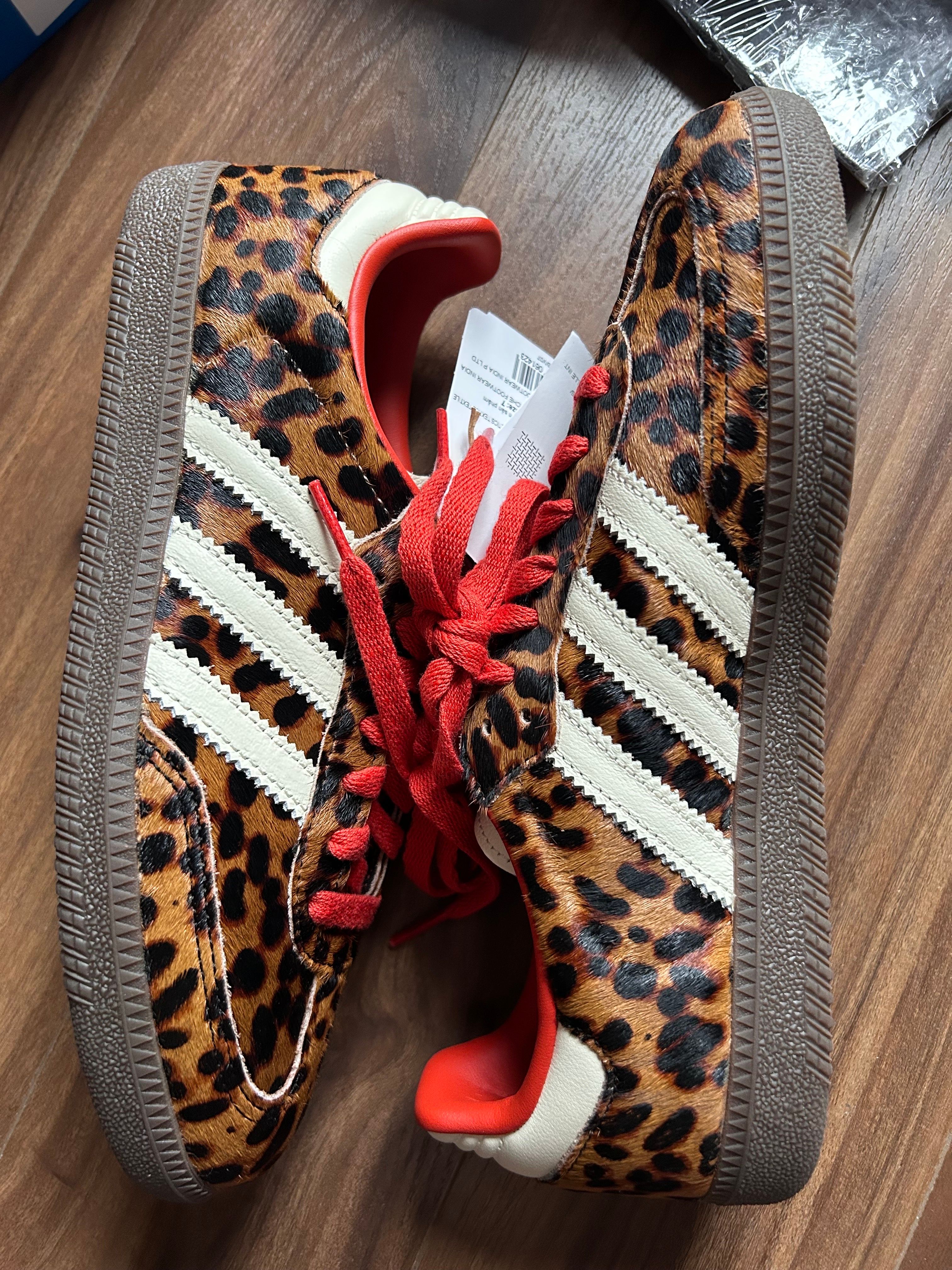 adidas Women's Samba OG "Leopard/Preloved Red"