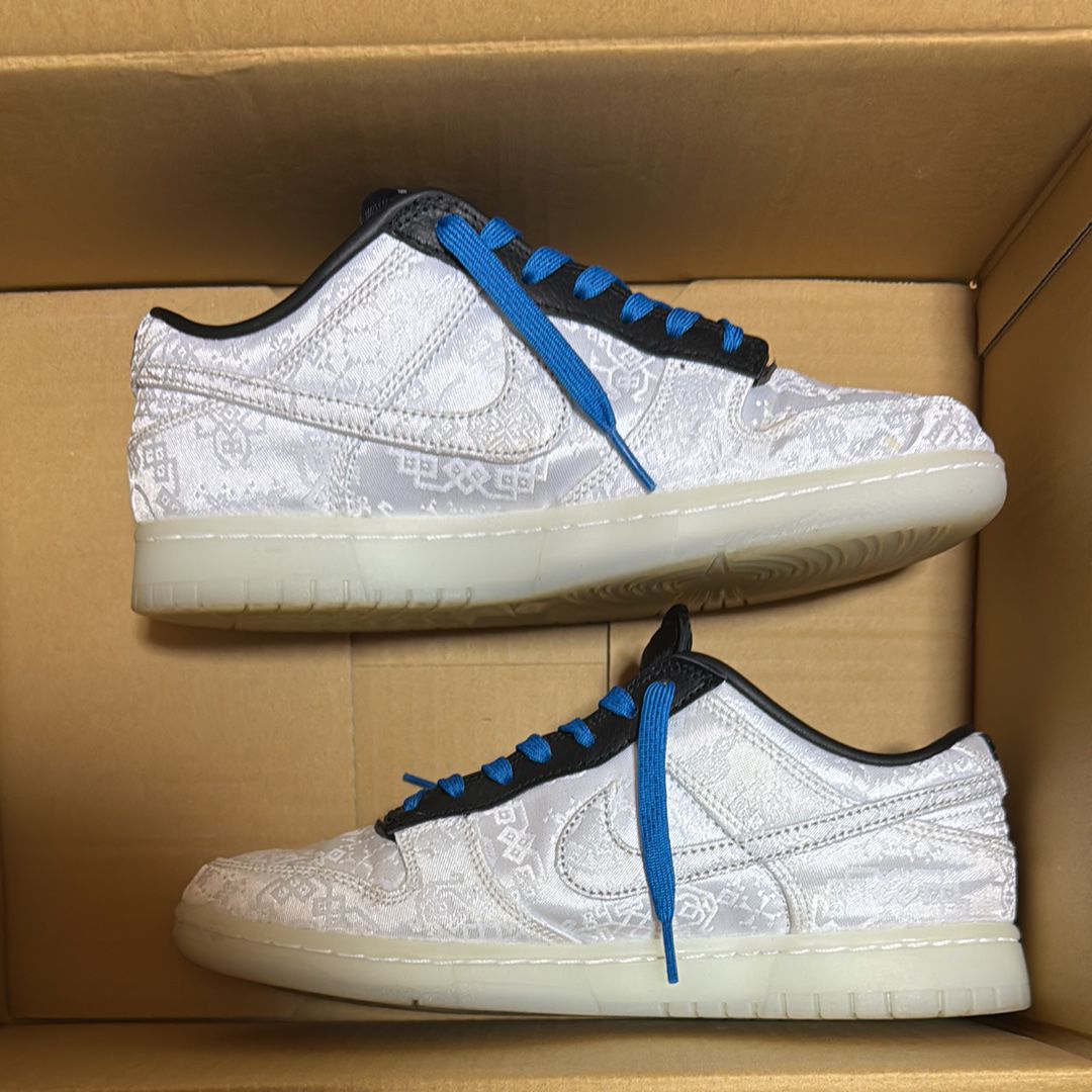 CLOT × Fragment × Nike Dunk Low "Black and White"