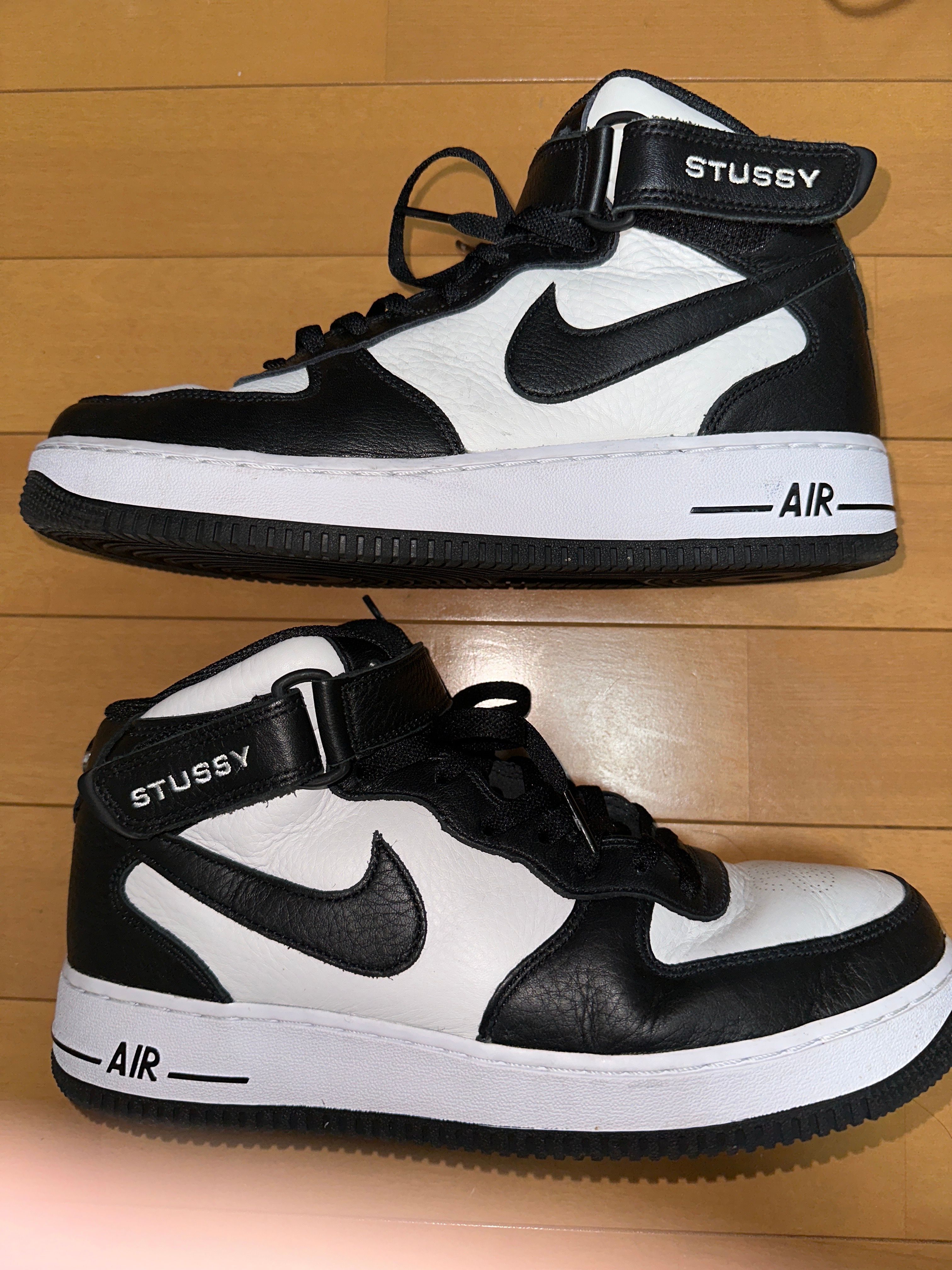 Stussy × Nike Air Force 1 Mid "Black and Light Bone"