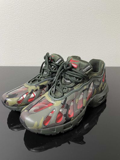 Supreme × Nike Air Max 96 "Dark Army Camo/Speed Red/Clear"