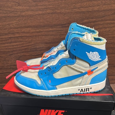 Off-White × Nike Air Jordan 1 High UNC "White/Dark Powder Blue"