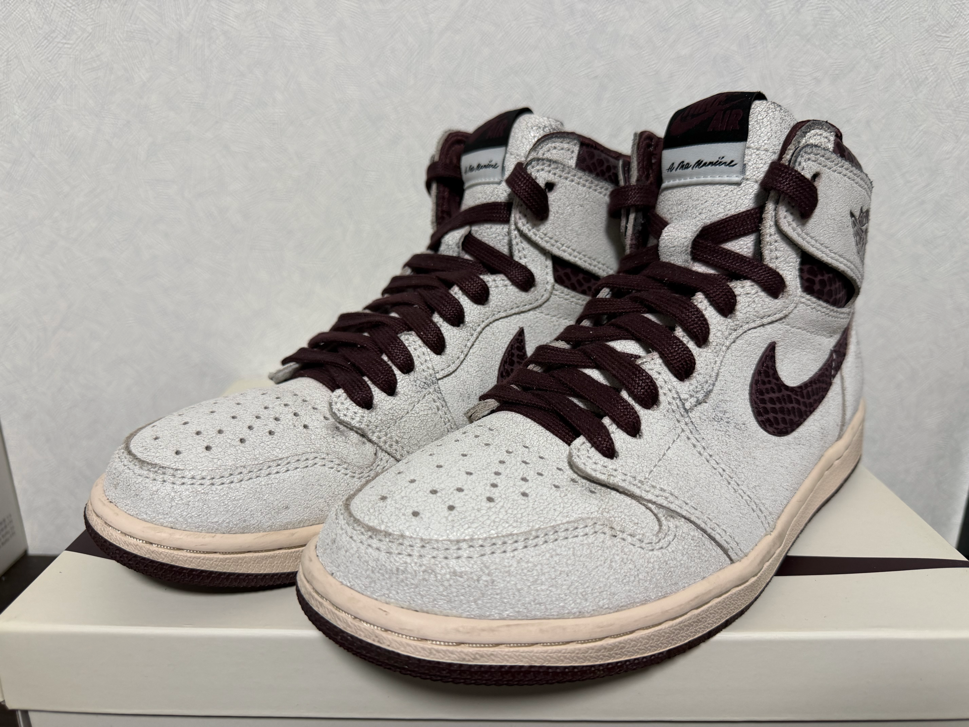 A Ma Maniere × Nike Air Jordan 1 Retro High OG "Sail and Burgundy"