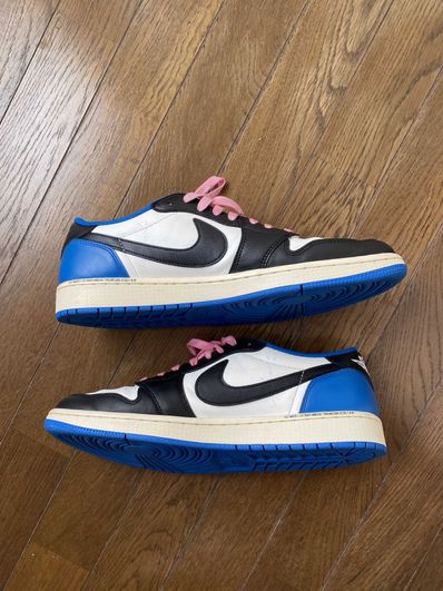 Travis Scott × fragment design × Nike Air Jordan 1 Low OG SP "Military Blue"