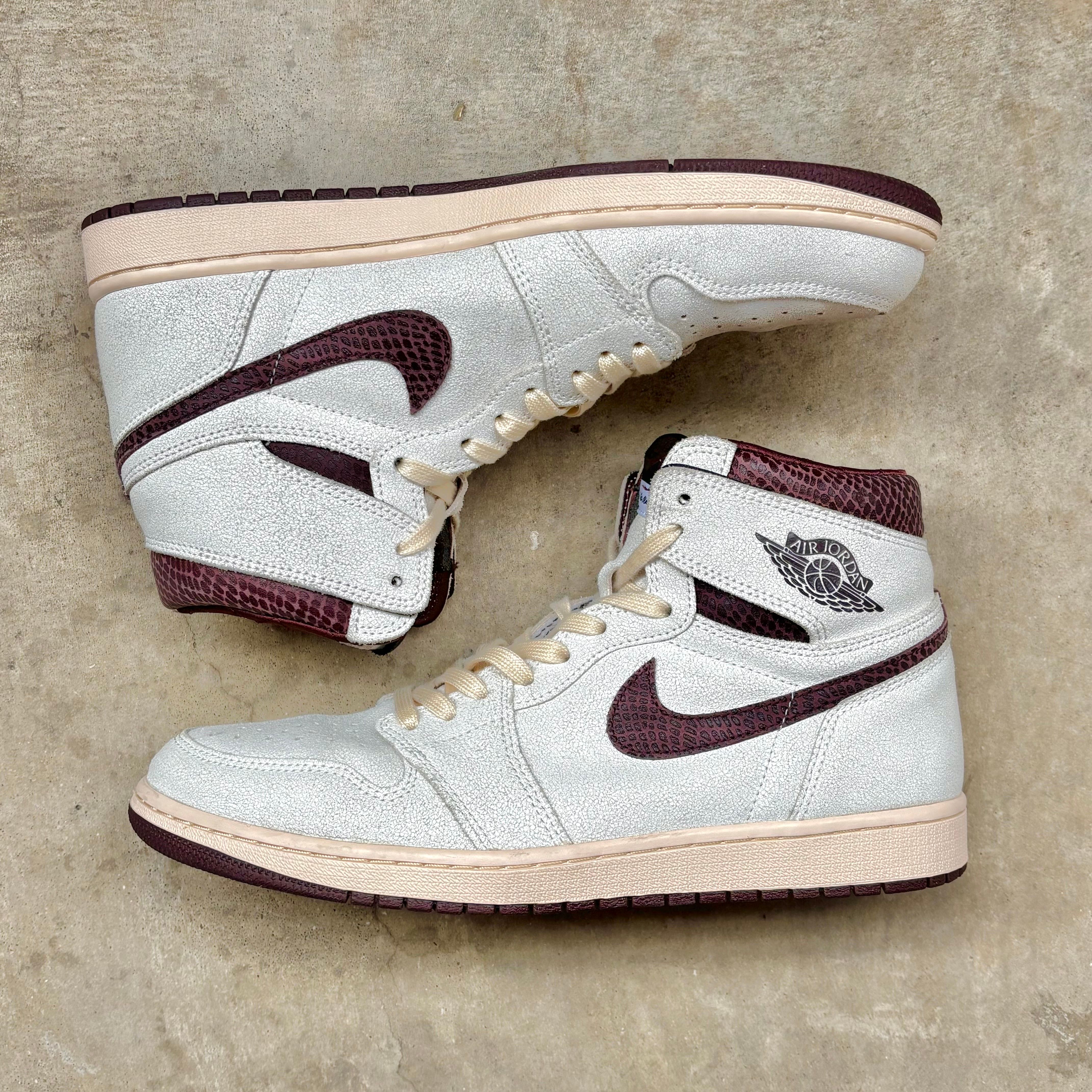 A Ma Maniere × Nike Air Jordan 1 Retro High OG "Sail and Burgundy"