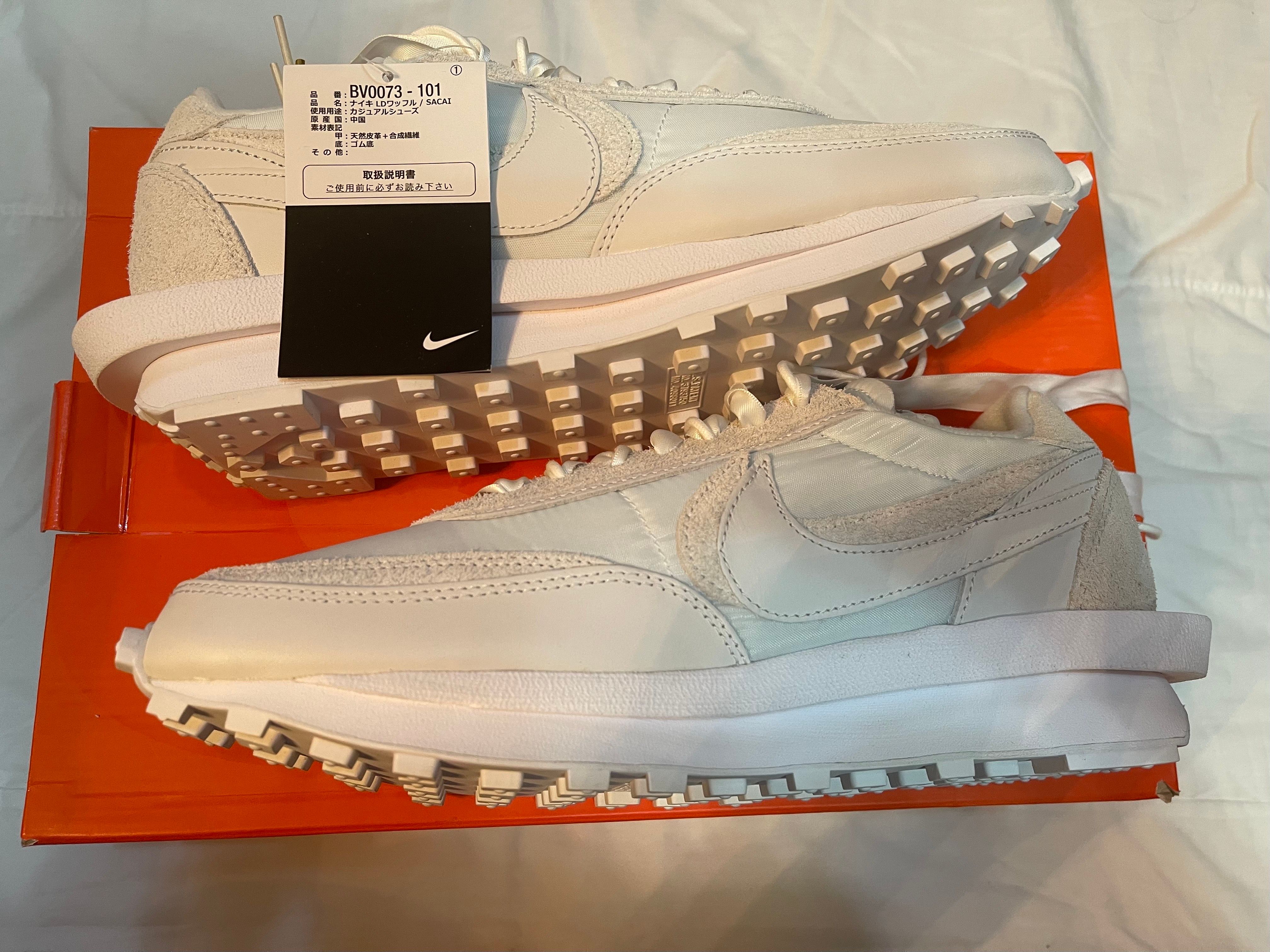 sacai × Nike LDV Waffle "Triple White"