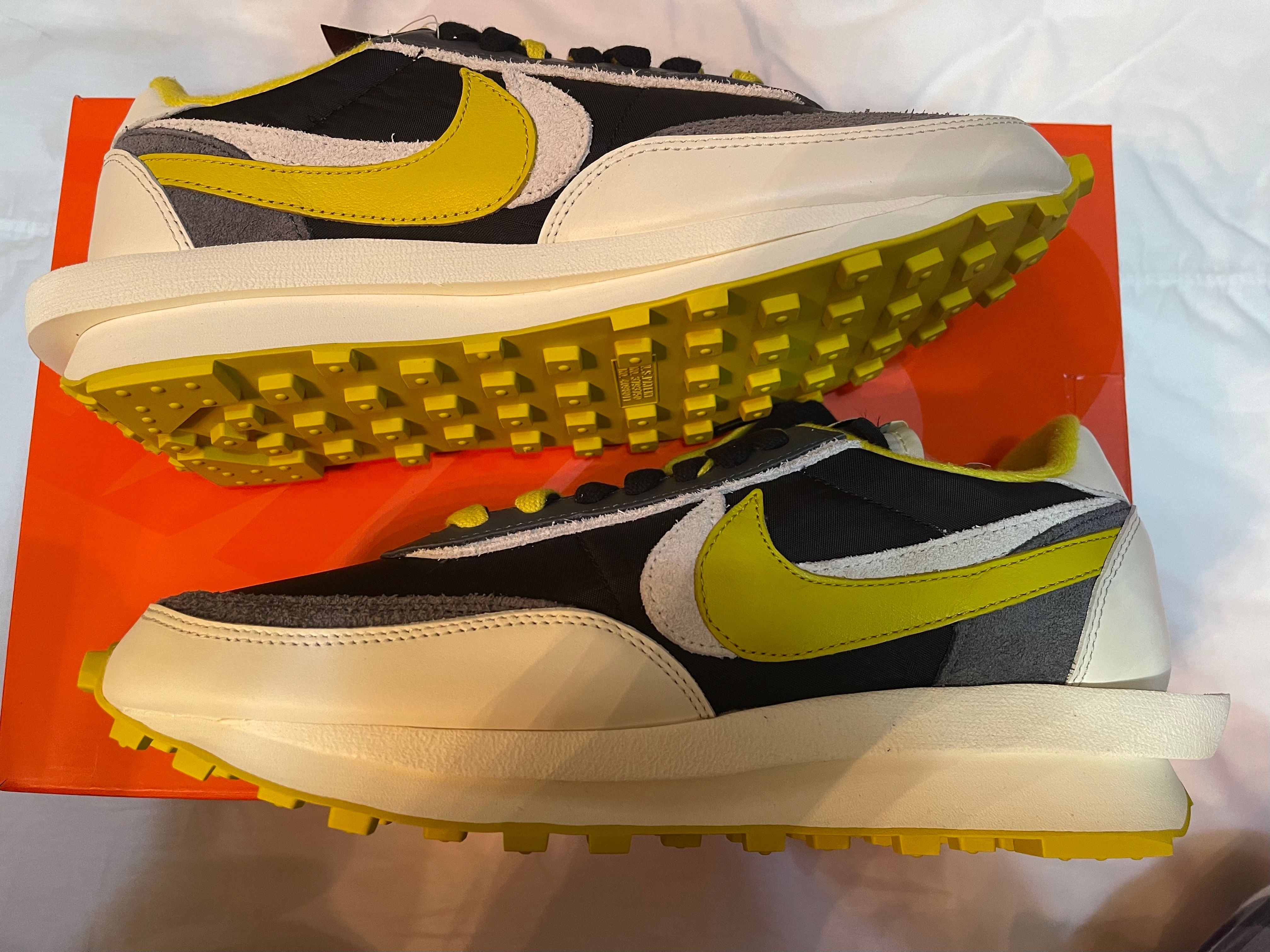 UNDERCOVER × sacai × Nike LD Waffle "Black/Sail-Dark Grey-Bright Citron"