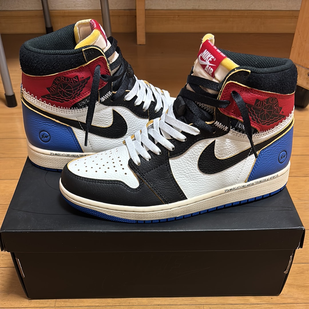 fragment design × UNION × Nike Air Jordan 1 High OG "Black/Varsity Red"
