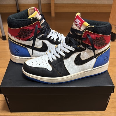 fragment design × UNION × Nike Air Jordan 1 High OG "Black/Varsity Red"