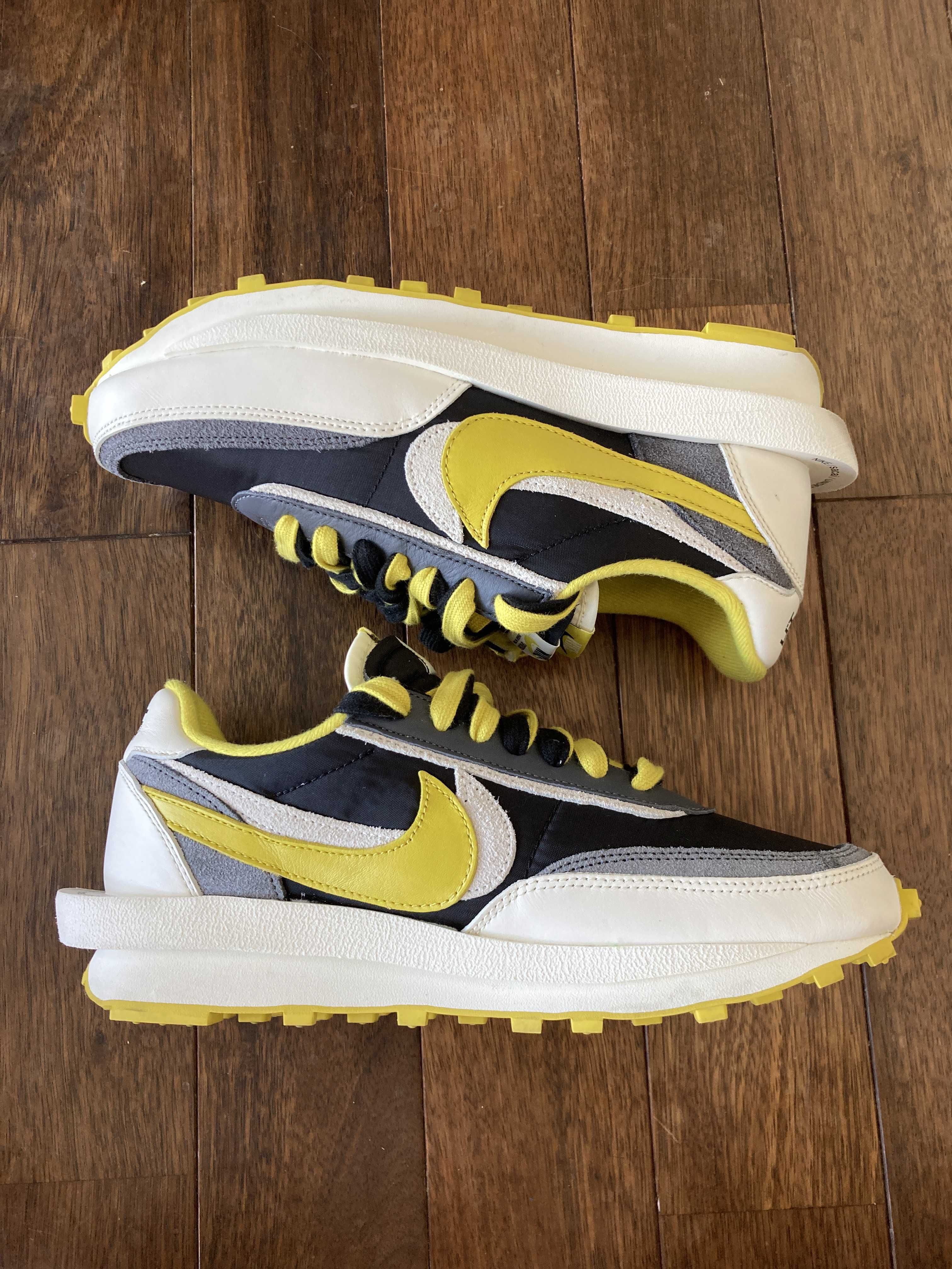 UNDERCOVER × sacai × Nike LD Waffle "Black/Sail-Dark Grey-Bright Citron"