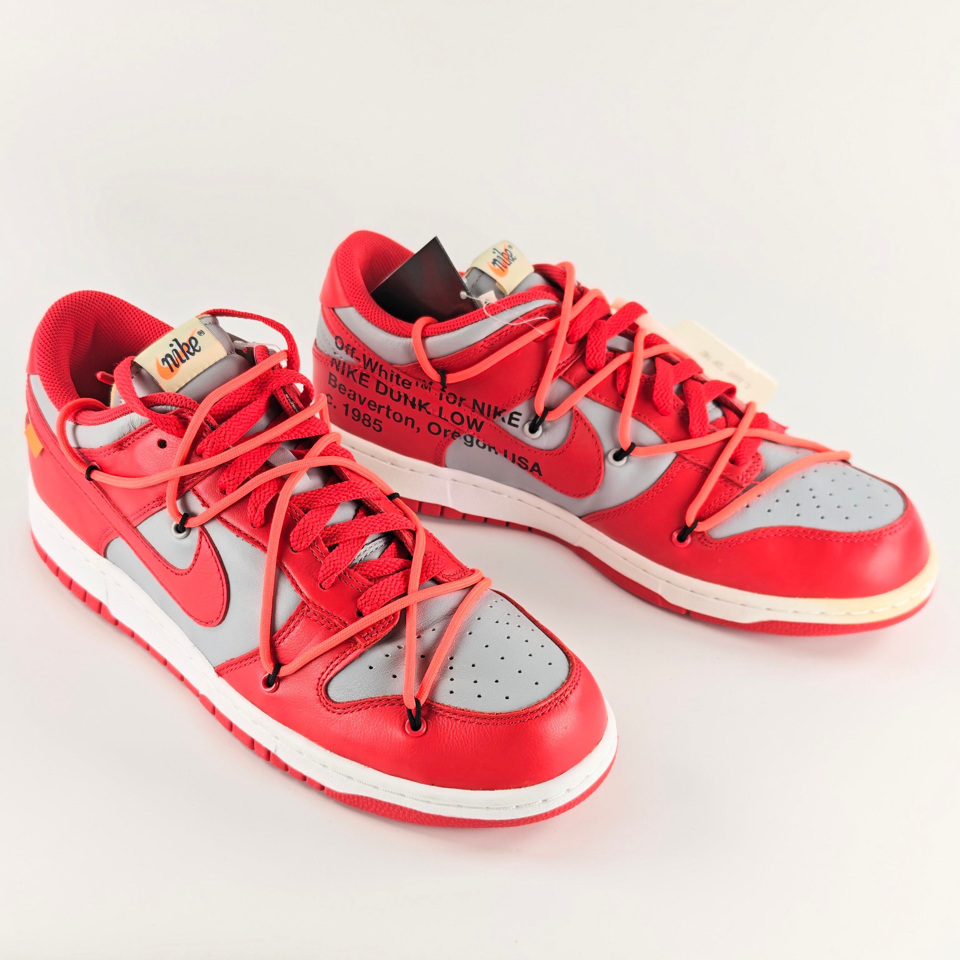 Off-White × Nike Dunk Low "University Red/Wolf Grey"