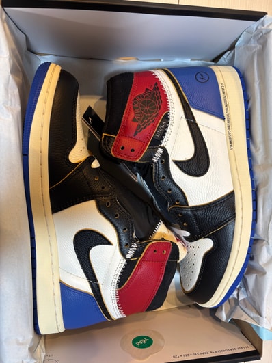 fragment design × UNION × Nike Air Jordan 1 High OG "Black/Varsity Red"