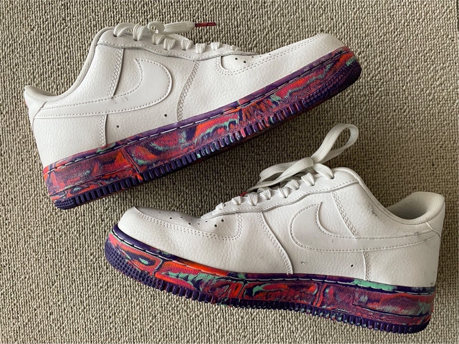 NIKE AIR FORCE 1 LOW WHITE MULTI-COLOR MARBLE